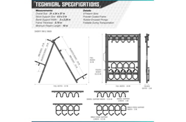 Image of Savior Equipment Shorty Rifle Rack, Black, RK-SBR9-ST-BK