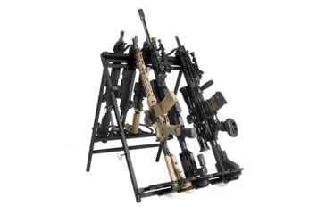 Image of Savior Equipment 9 Slots Shorty Rifle Rack, Black, 31in H x 24in W x 37in D, RK-SBR9-ST-BK