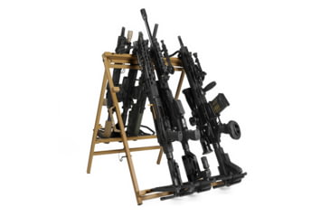 Image of Savior Equipment 9 Slots Shorty Rifle Rack, RAL 8000 Tan, 31in H x 24in W x 37in D, RK-SBR9-ST-TN
