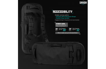 Image of Savior Equipment Specialist Covert Single Rifle Case, 34in, Black, RB-SGSPORT34-WS-BK