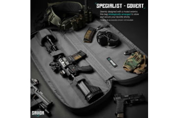 Image of Savior Equipment Specialist Covert Single Rifle Case, Grey, 29.5in H x 12.5in L x 3in W, RB-SGSPORT30-WS-GS