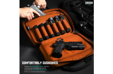 Image of Savior Equipment Specialist Double Pistol Bag, Hi-Viz Orange, HC-DGSPORT-WS-AN