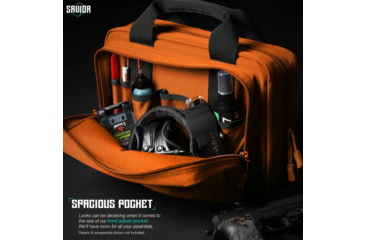 Image of Savior Equipment Specialist Double Pistol Bag, Hi-Viz Orange, HC-DGSPORT-WS-AN