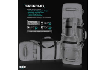 Image of Savior Equipment Specialist Double Rifle Case, Grey, 35in L x 13in H, RB-3613DG-WS-GS
