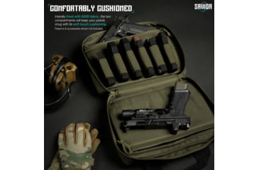 Image of Savior Equipment Specialist Double Pistol Case, OD Green, HC-DGSPORT-WS-OG