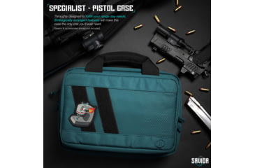 Image of Savior Equipment Specialist Double Pistol Case, Savior Teal, 12.5x8.5x2.5in, HC-DGSPORT-WS-TE