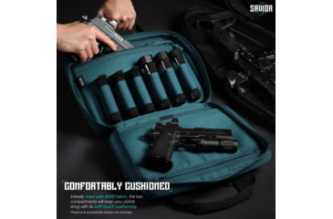 Image of Savior Equipment Specialist Double Pistol Case, Savior Teal, 12.5x8.5x2.5in, HC-DGSPORT-WS-TE