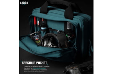 Image of Savior Equipment Specialist Double Pistol Case, Savior Teal, 12.5x8.5x2.5in, HC-DGSPORT-WS-TE