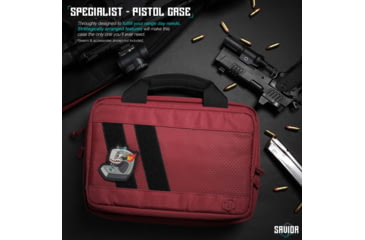 Image of Savior Equipment Specialist Double Pistol Case, Sedona Red, 12.5in L x 8.5in H x 2.5in W, HC-DGSPORT-WS-RD
