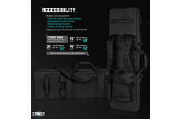 Image of Savior Equipment Specialist Double Rifle Case, 46in, Black, RB-4613DG-WS-BK