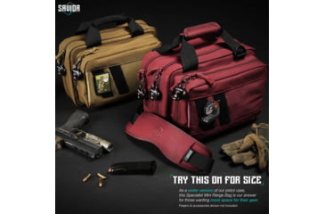 Image of Savior Equipment Specialist Pistol Mni Range Bag, Sedona Red, 13in L x 9in H x 8in W, RA-DGSPWS-MINI-RD