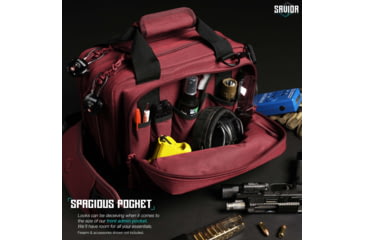 Image of Savior Equipment Specialist Pistol Mni Range Bag, Sedona Red, 13in L x 9in H x 8in W, RA-DGSPWS-MINI-RD