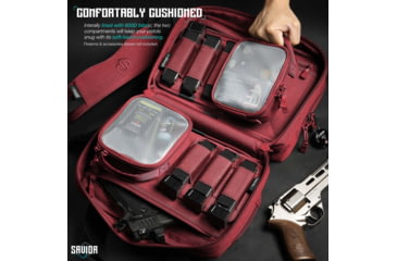 Image of Savior Equipment Specialist Pistol Mni Range Bag, Sedona Red, 13in L x 9in H x 8in W, RA-DGSPWS-MINI-RD