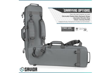 Image of Savior Equipment Urban Carbine Single Rifle Case, Gray, RB-309SG-ARTD-V1-GS