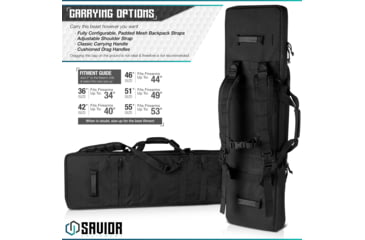 Image of Savior Equipment Urban Warfare Double Rifle Case, 55in, Black, RB-5512DG-VER2-BK