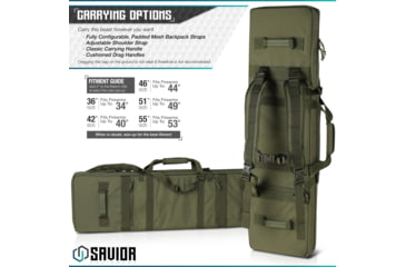 Image of Savior Equipment Urban Warfare Double Rifle Case, 55in, OD Green, RB-5512DG-VER2-OG