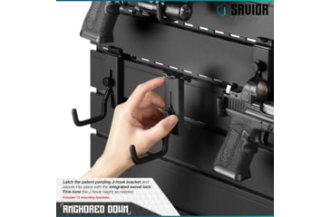 Image of Savior Equipment Wall Rack System 10 Panel Kit w/Attachments, Black, 48x30.25x0.63in, WRS-FULL-R6P12-BK