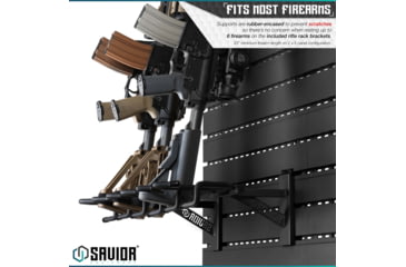 Image of Savior Equipment Wall Rack System 10 Panel Kit w/Attachments, Black, 48x30.25x0.63in, WRS-FULL-R6P12-BK