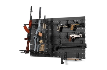 Image of Savior Equipment Wall Rack System 10 Panel Kit w/Attachments, Black, 48in x 30.25in x 0.63in, WRS-FULL-R6P12-BK