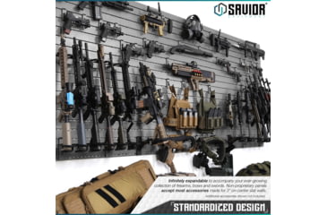 Image of Savior Equipment Wall Rack System 10 Panel Kit w/Attachments, Gray, 48x30.25x0.63in, WRS-FULL-R6P12-GS