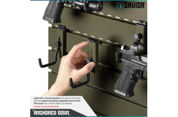 Image of Savior Equipment Wall Rack System 10 Panel Kit w/Attachments, OD Green, 48in x 30.25in x 0.63in, OD Green, 48in x 30.25in x 0.63in, WRS-FULL-R6P12-OG
