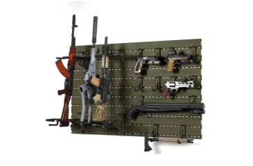 Image of Savior Equipment Wall Rack System 10 Panel Kit w/Attachments, OD Green, 48in x 30.25in x 0.63in, OD Green, 48in x 30.25in x 0.63in, WRS-FULL-R6P12-OG