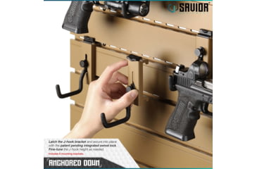 Image of Savior Equipment Wall Rack System 5 Panel Kit w/Attachments, Tan, 24x30.25x0.63in, WRS-HALF-A3P6-TN