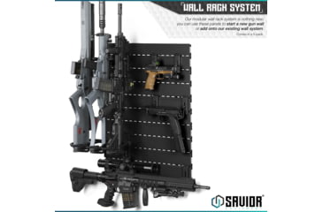 Image of Savior Equipment Wall Rack System 5 Panels, Black, 24x6.25x0.63in, WRS-PAN-HALF-BK