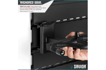 Image of Savior Equipment Wall Rack System 5 Panels, Black, 24x6.25x0.63in, WRS-PAN-HALF-BK