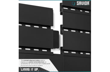 Image of Savior Equipment Wall Rack System 5 Panels, Black, 24x6.25x0.63in, WRS-PAN-HALF-BK