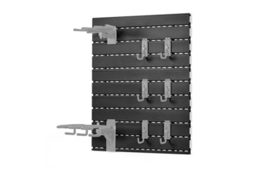 Image of Savior Equipment Wall Rack System w/5 Panels, Black, 24in x 6.25in x0.63in, WRS-PAN-HALF-BK