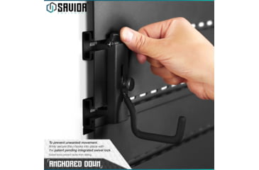 Image of Savior Equipment Wall Rack System Adjustable J-Hook, 2 Pack, Black, 3.5x1.3x3.5in, WRS-ACC-PS2-BK