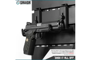 Image of Savior Equipment Wall Rack System Adjustable J-Hook, 2 Pack, Black, 3.5x1.3x3.5in, WRS-ACC-PS2-BK