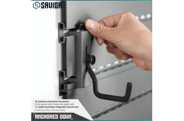 Image of Savior Equipment Wall Rack System Adjustable J-Hook, 2 Pack, Gray, 3.5in x 1.3in x 3.5in, Gray, 3.5in x 1.3in x 3.5in, WRS-ACC-PS2-GS