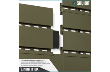 Image of Savior Equipment Wall Rack System w/10 Panels, OD Green, 24in x 6.25in x0.63in, OD Green, 24in x 6.25in x0.63in, WRS-PAN10-OG