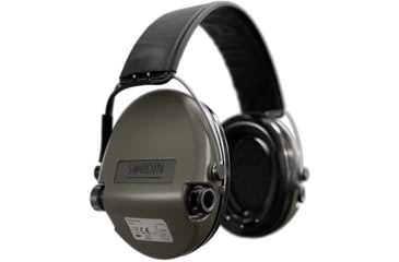 Image of Sordin Supreme PRO Headset, Leather Headband, Green Cups, 500546