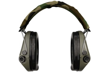 Image of Sordin Supreme PRO-X Headband Headset, Foam, Camo Headband, Green Cups, 500423
