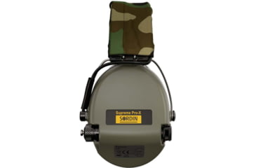 Image of Sordin Supreme PRO-X Headband Headset, Foam, Camo Headband, Green Cups, 500423