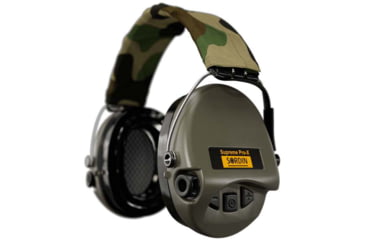 Image of Sordin Supreme PRO-X LED Headset, Camo Headband, Green Cups, 500413