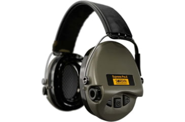 Image of Sordin Supreme PRO-X LED Headset, Leather Headband, Green Cups, 510599