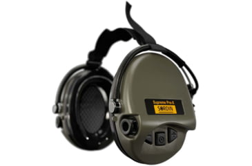 Image of Sordin Supreme PRO-X Neckband Headset, Gel, Green Cups, 500417