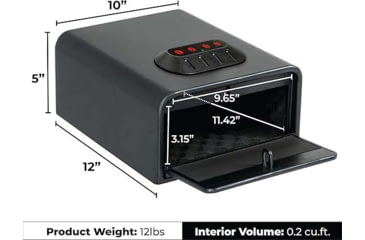 Image of Sports Afield SA-HD2 Home Defense Quick Access Vault, E-Lock, 1 Handgun, 5 x 10 x 12in, Black, No FRT, SAHD2