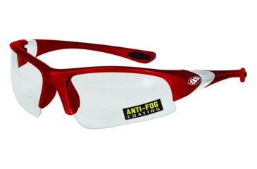 Image of SSP Eyewear Entiat Shooting Glasses, Red Frame, Crystal Clear Anti-Fog Lens 011711954896