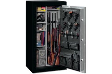 Image of Stack-On 22 Total Defense Gun Safe w/ Electronic Lock and Door Storage, Medium, Matte Black/Silver TD-22-SB-E-S