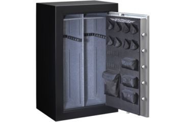 Image of Stack-On 36 Total Defense Gun Safe w/ Electronic Lock and Door Storage, Large, Matte Black/Silver TD-36-SB-E-S
