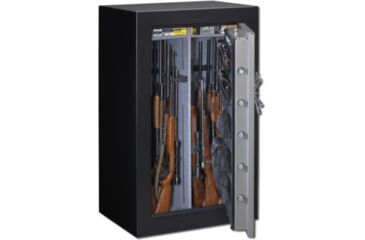 Image of Stack-On 36 Total Defense Gun Safe w/ Electronic Lock and Door Storage, Large, Matte Black/Silver TD-36-SB-E-S