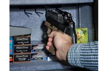 Image of Stack-On 40in Shooters Pistol/Ammo Safe w/Electronic Lock,Door Storage,30min Fire Rating,1.5in,Locking Bolts,Black E-8-MB-E-S