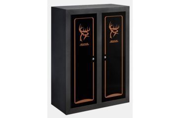 Image of Stack-On Buck Commander Double Door Gun and Bow Cabinet Safe,38x18x55in,Silver/Black Hammertone GCDBC-1631