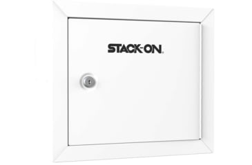 Image of Stack-On Compact Welded-Steel Pistol, Ammo Cabinet, White, Medium, GCW-500-DS