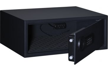 Image of Stack-On Extra Wide Safe with Electronic Lock and Factory Installed Internal Electrical Outlet, Black, Small PSE-507